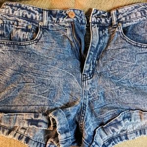 High Waisted Acid Wash Denim Shorts Forever 21